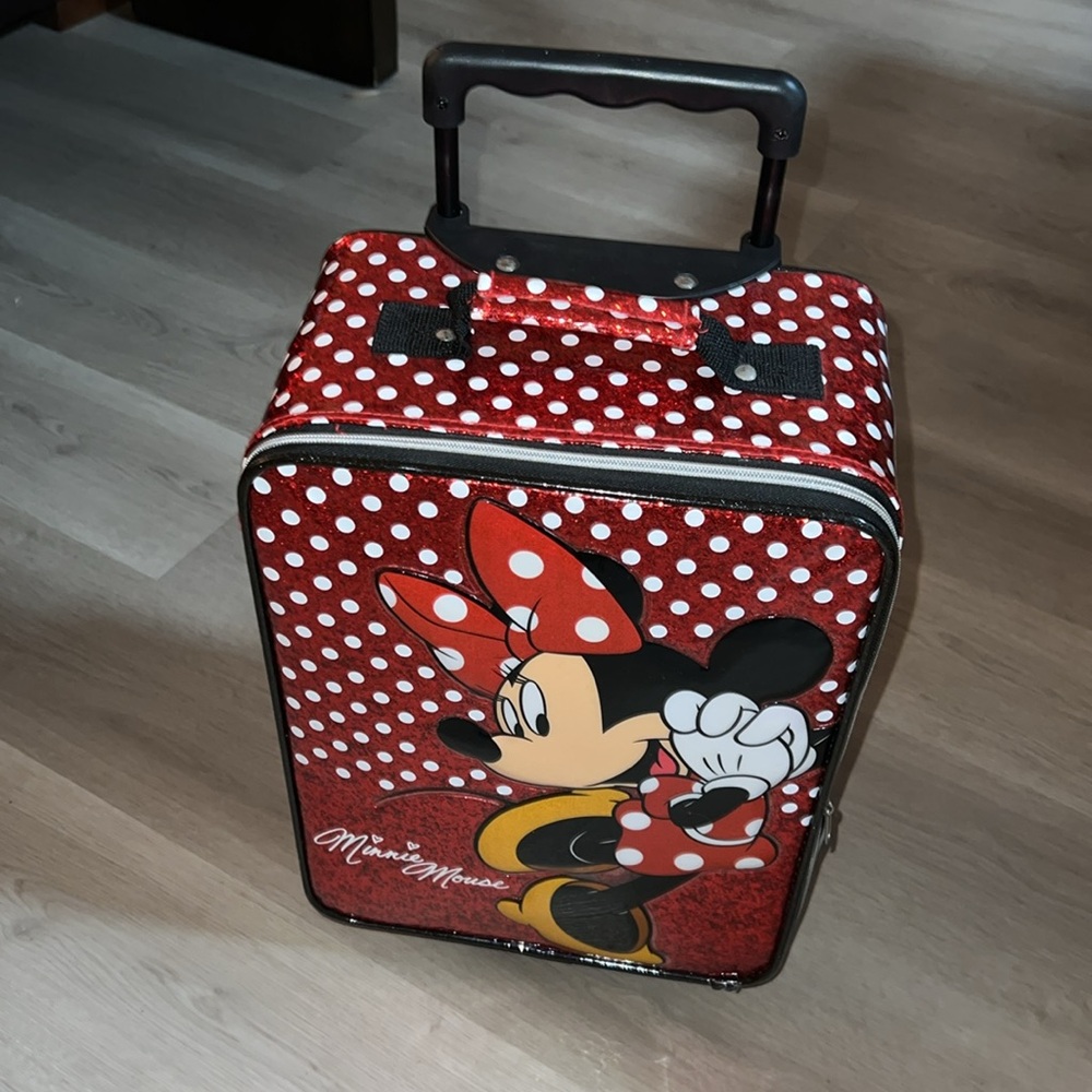 Authentic Disney Parks Minnie Mouse Small Soft Rolling Kid Suitcase